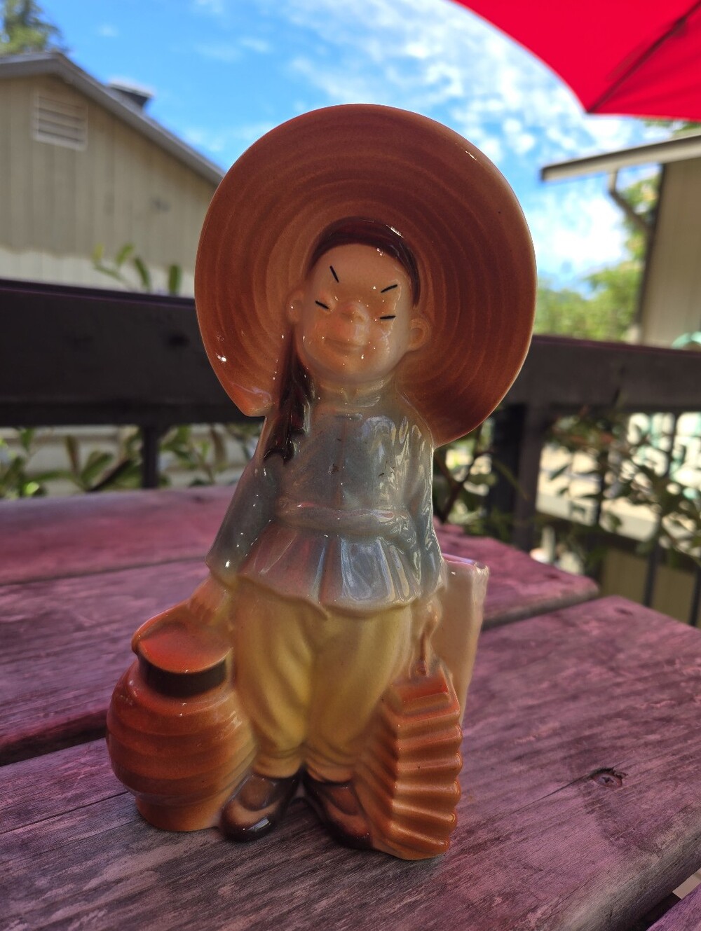 Vintage Royal Copley Asian Girl Planter